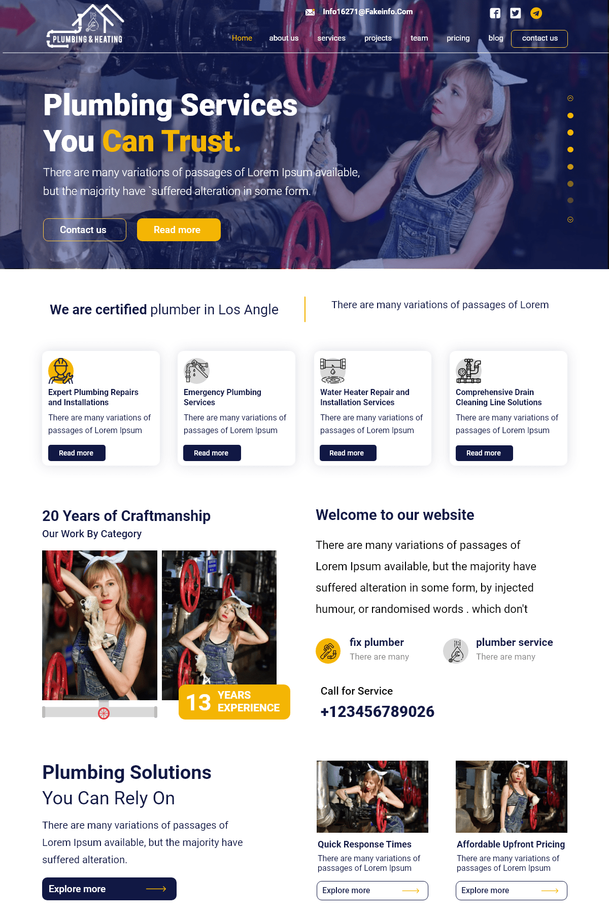 Free Plumbing Agency WordPress Theme