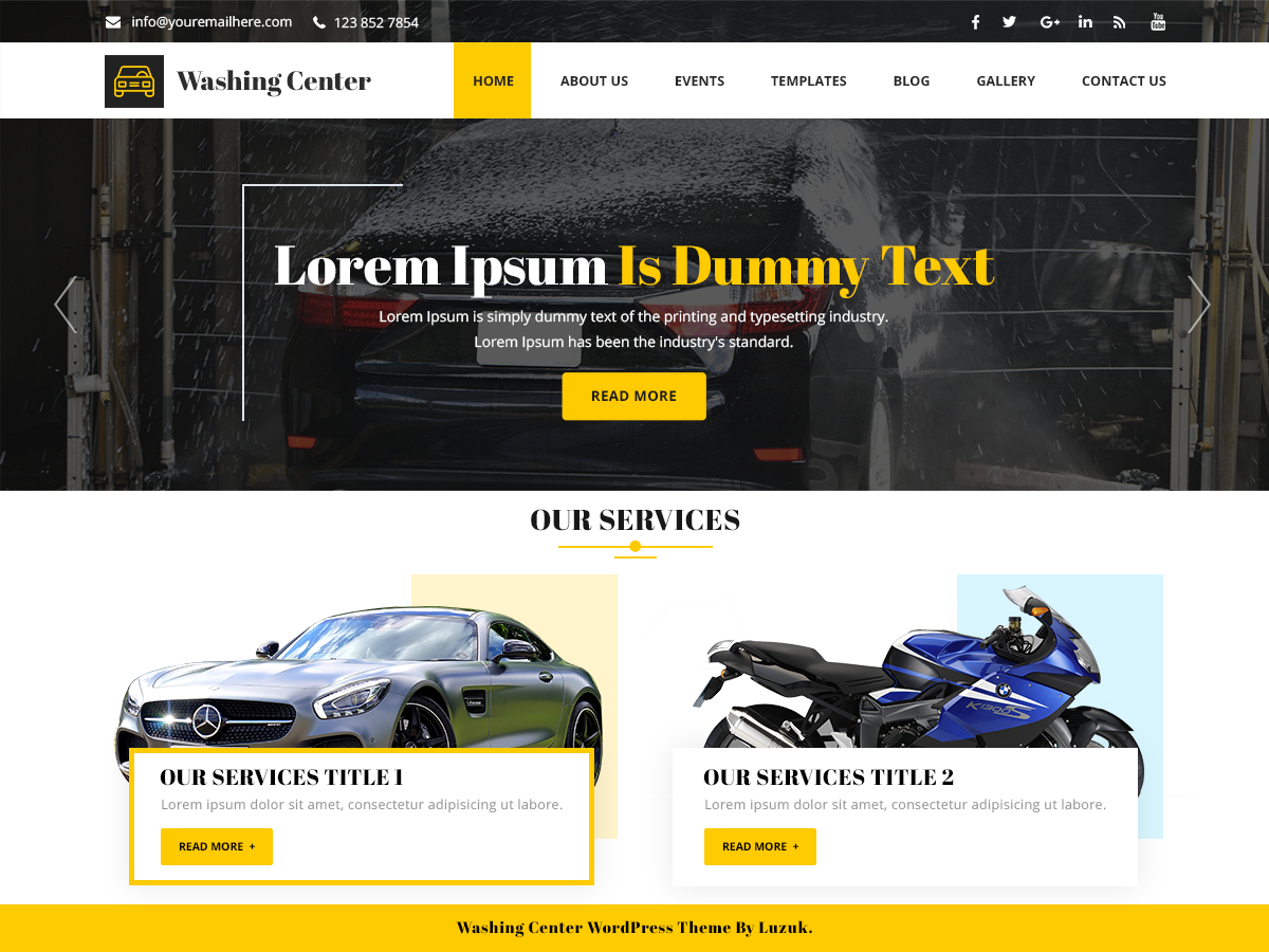 Washing Center FREE Theme