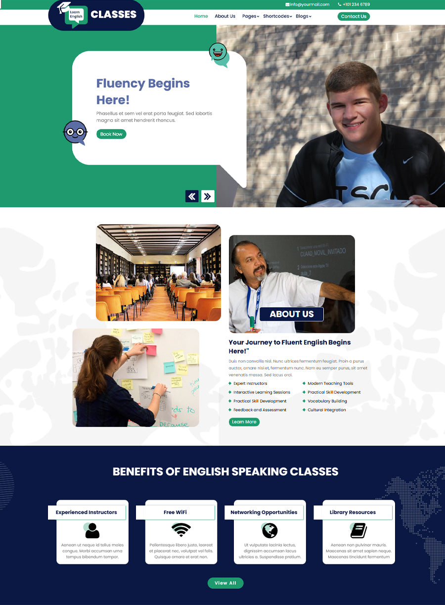 Premium English Speaking Course Wordpress Theme for Institute