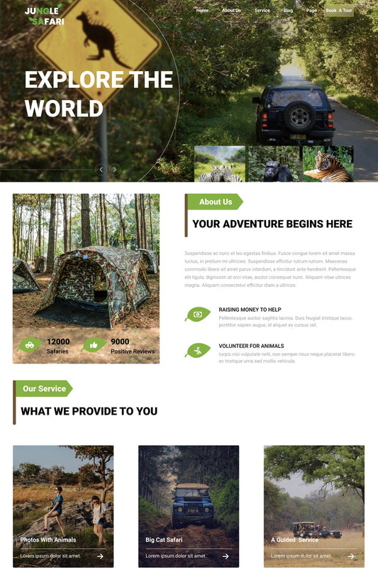 Free Forest Adventure Tour WordPress Theme