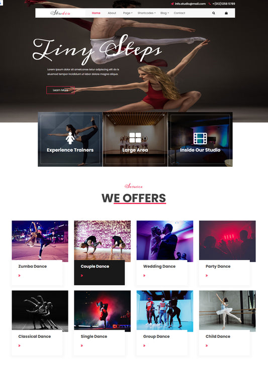 Premium Steps Dance Academy Wordpress Theme