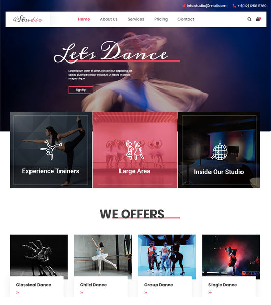 FREE Steps Dance Academy WordPress Theme