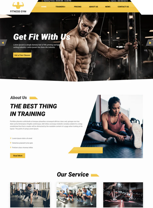 Premium Fitness Club Gym Wordpress Theme