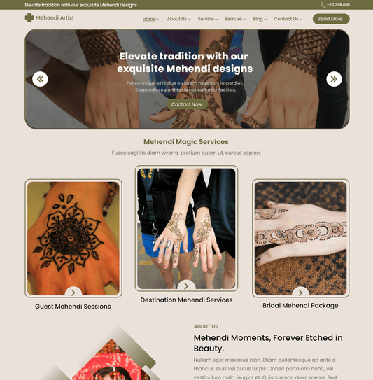 Free Henna / Mehndi Artist WordPress Theme