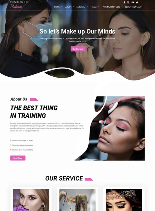 Premium Expert Makeup Artist Wordpress Theme