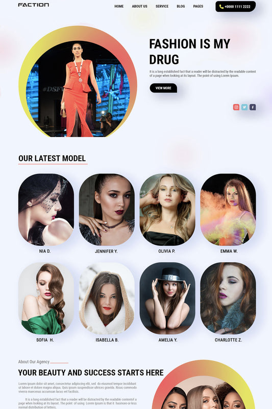 Free Model Agency WordPress Theme