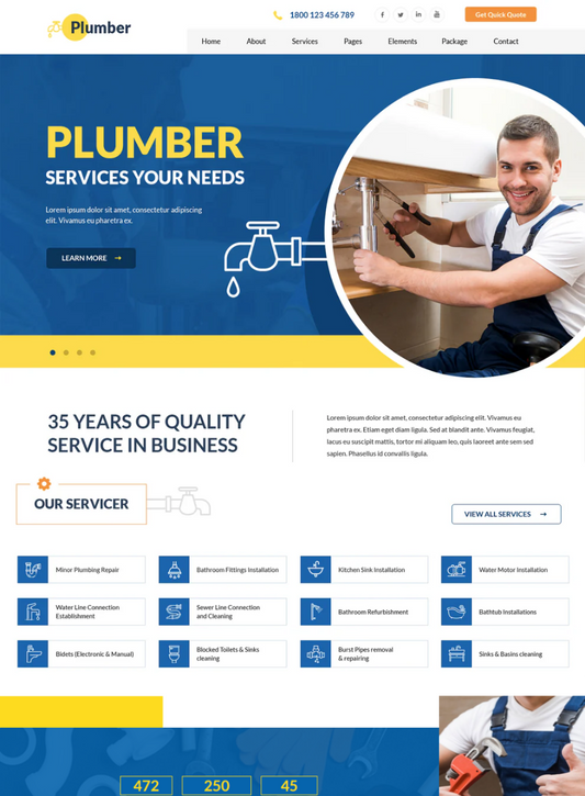 Premium Expert Plumber Wordpress Theme