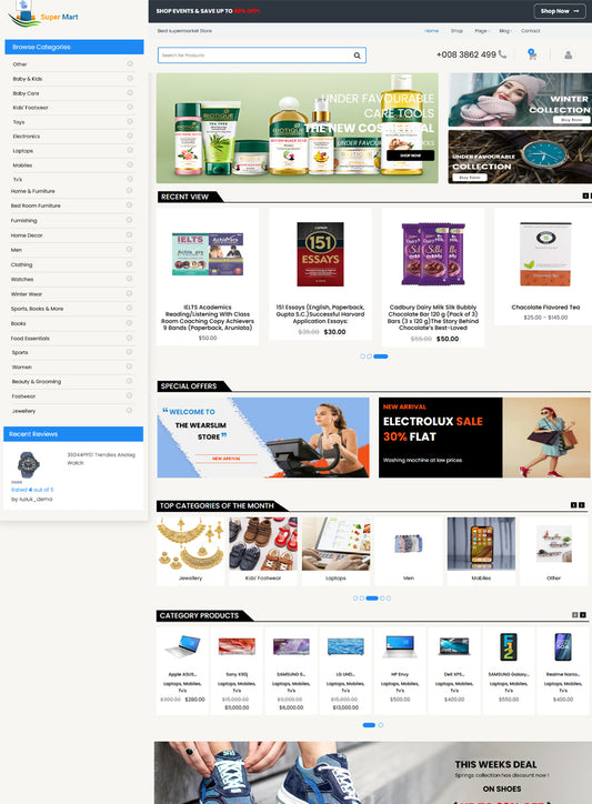 Premium Supermart Ecommerce Wordpress Template