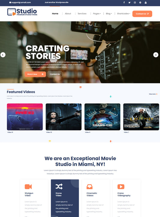Premium Videography Wordpress Theme
