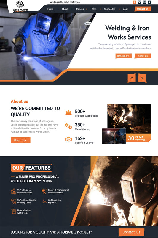 Free Welding Work WordPress Theme