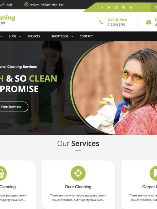 cleaning services premium wordpress theme