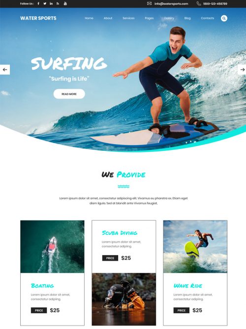 Water Sports Wordpress Theme