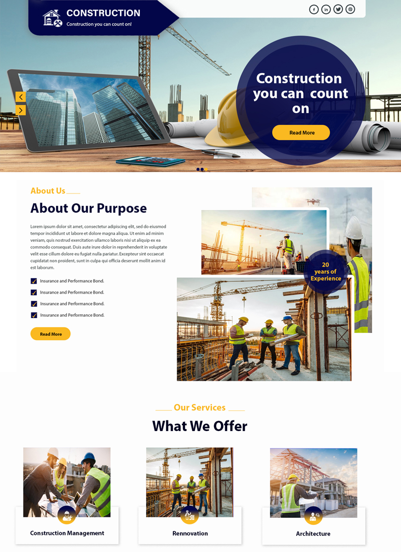 Versatile And Responsive Home Construction WordPress Theme Luzuk