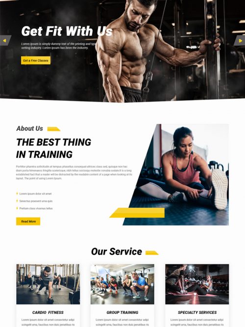 Fitness Club Wordpress Theme