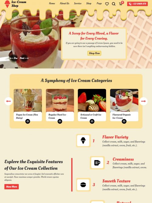 free ice cream wordpress theme