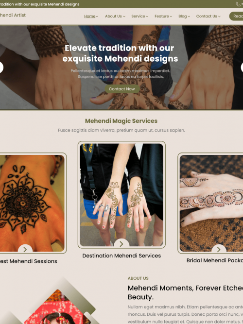 Heena Mehandi Wordpress Theme