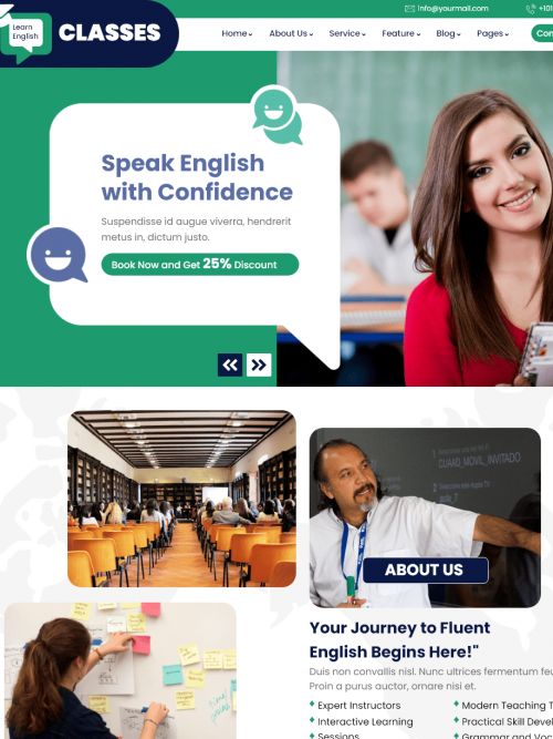 English Speaking Classes Wordpress Theme