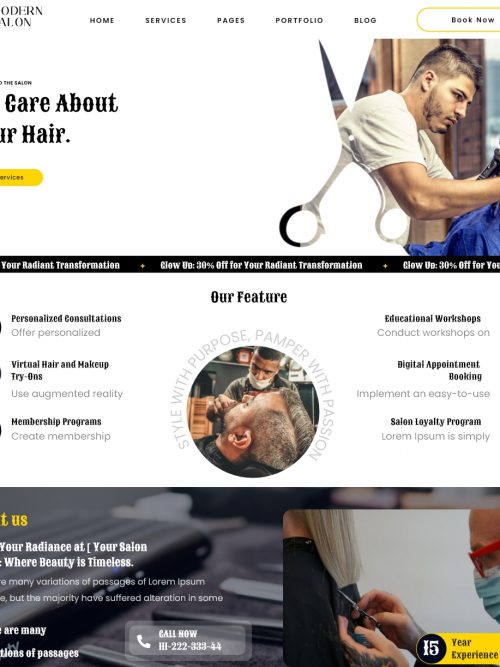 Free Hair Salon Wordpress Theme