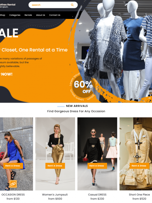 Clothes Rental Services wordpress theme